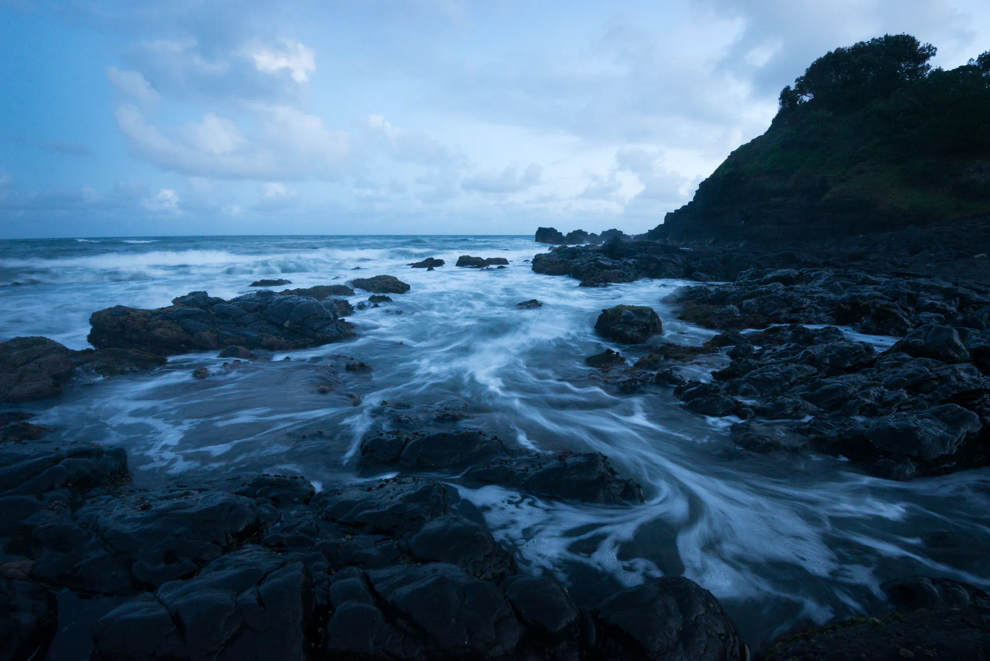 boulders at twilight